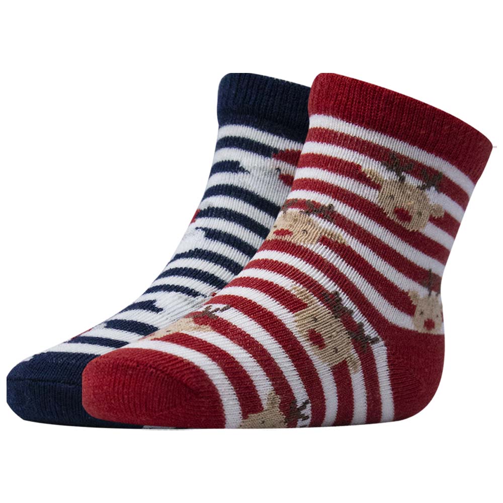 Unisex Santa Claus & Reindeer Baby Socks