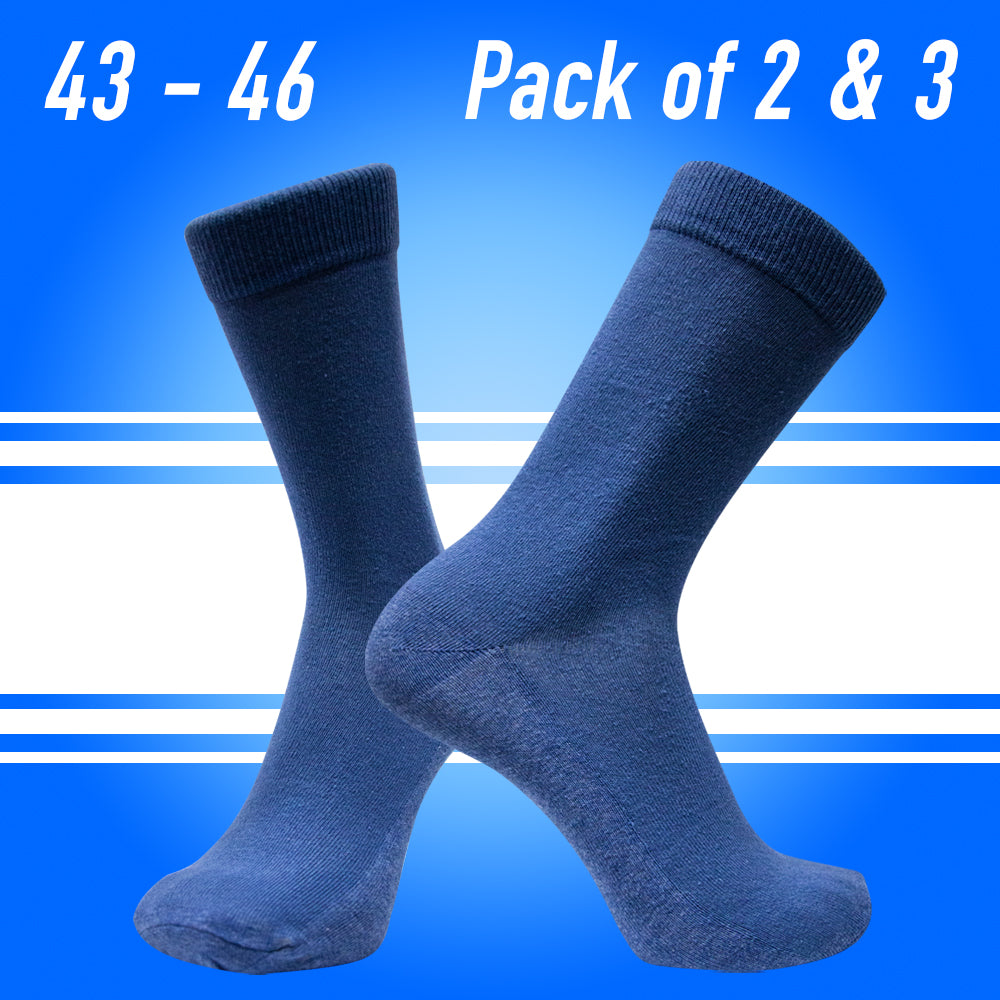 Men Plain Blue Socks