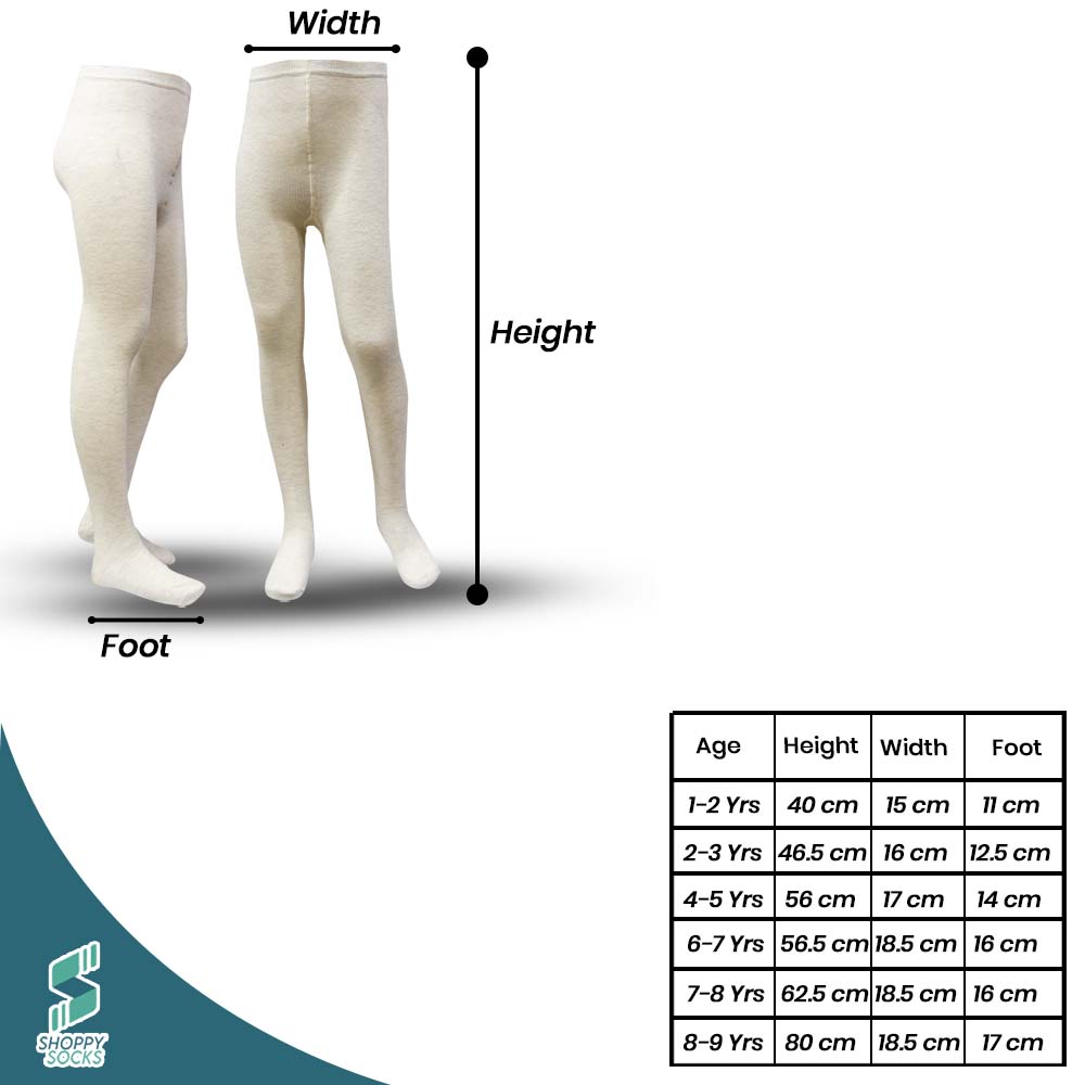 Cozy Knit Plain Cream Girls Tights