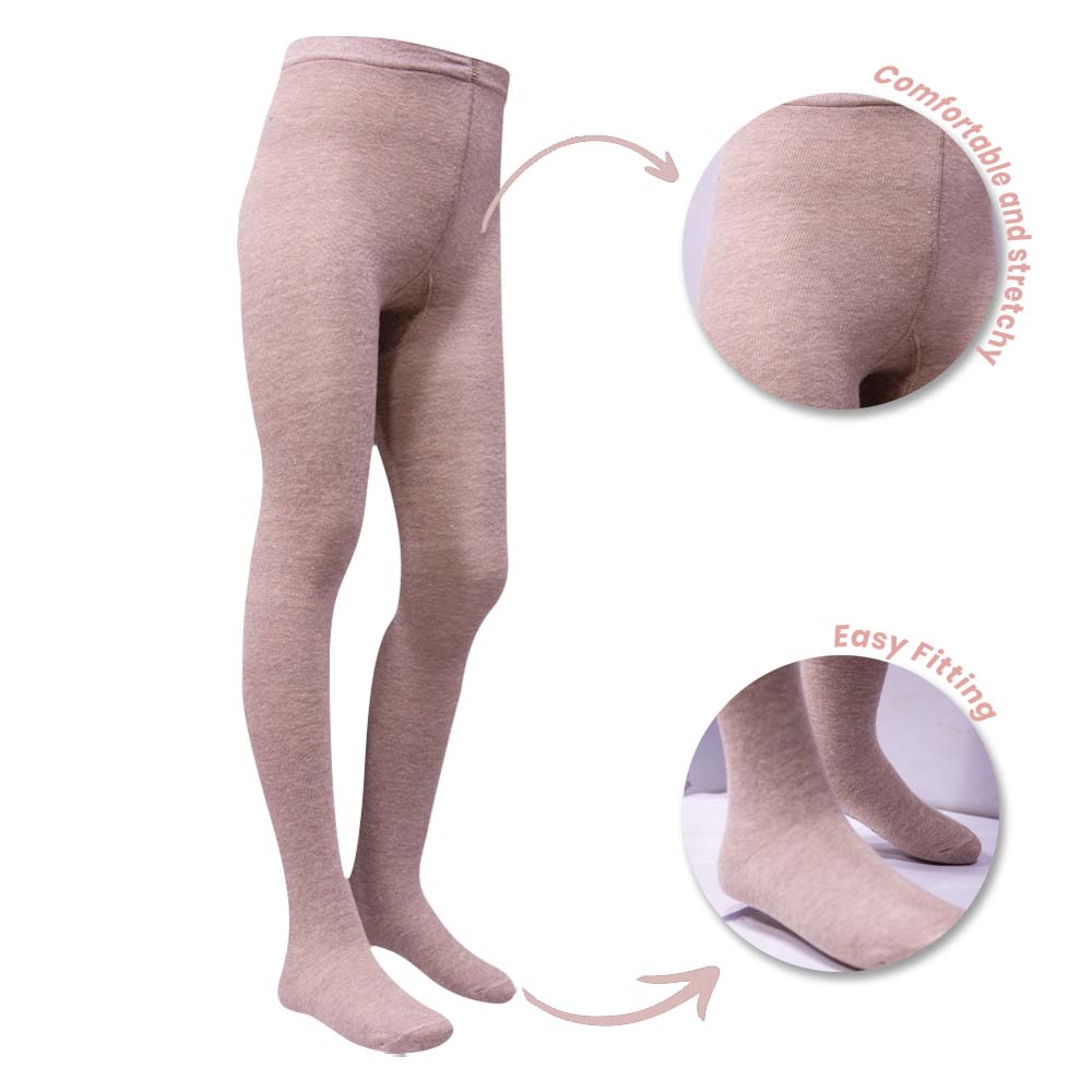 Girls Premium Soft Knit Baby Pink Tights (SF)