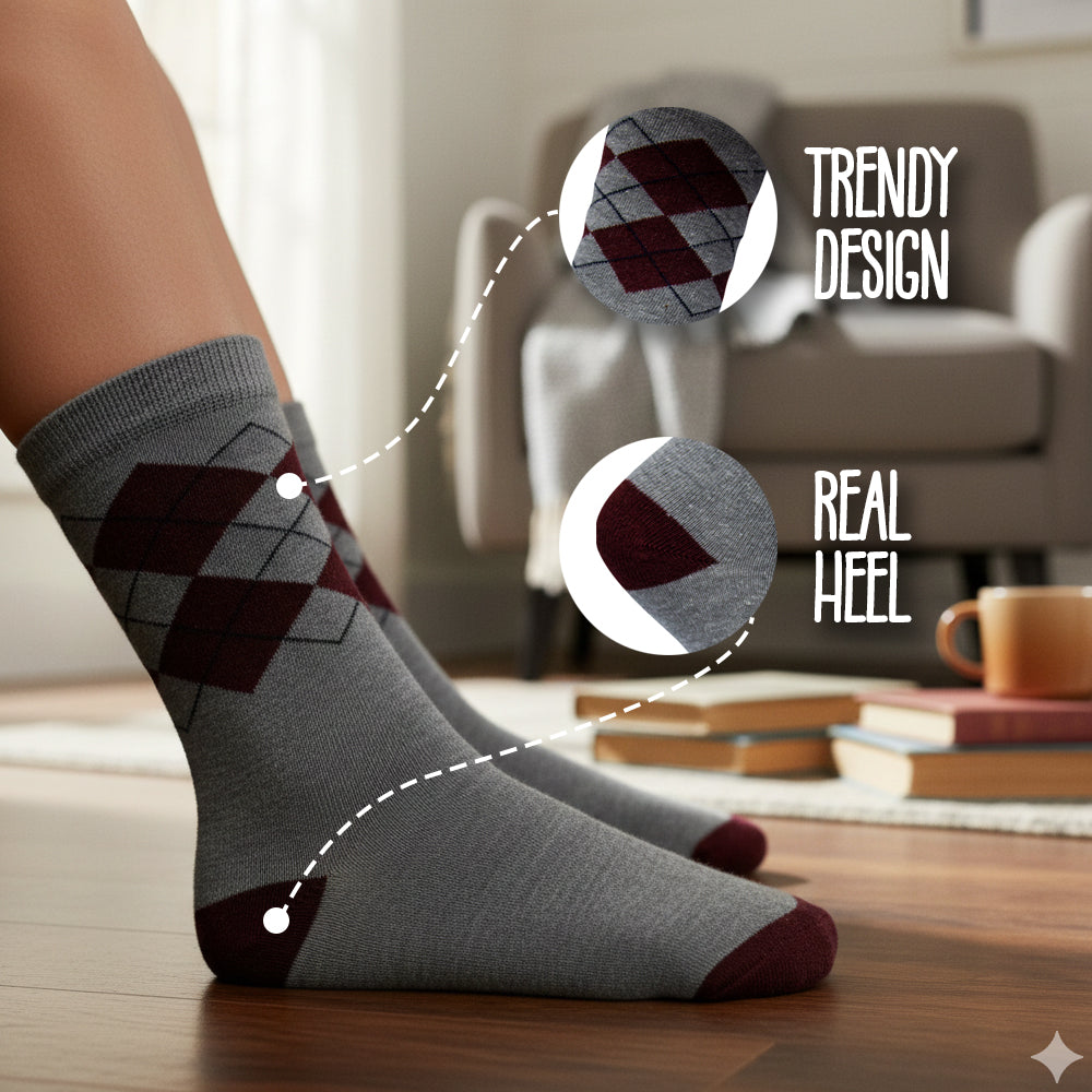 L. Gray Boy's Argyle Crew Socks