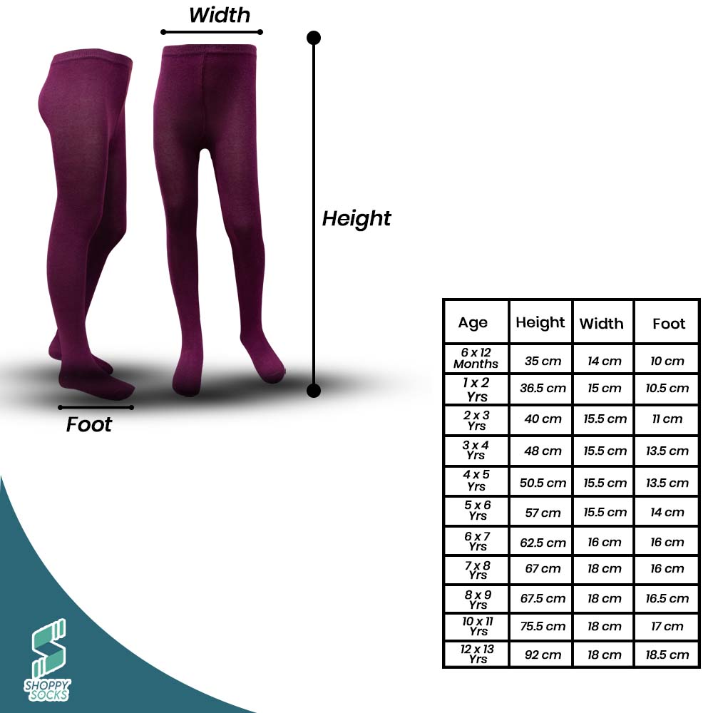 Comfy Knit Girl's Plain Maroon Tights (SF)