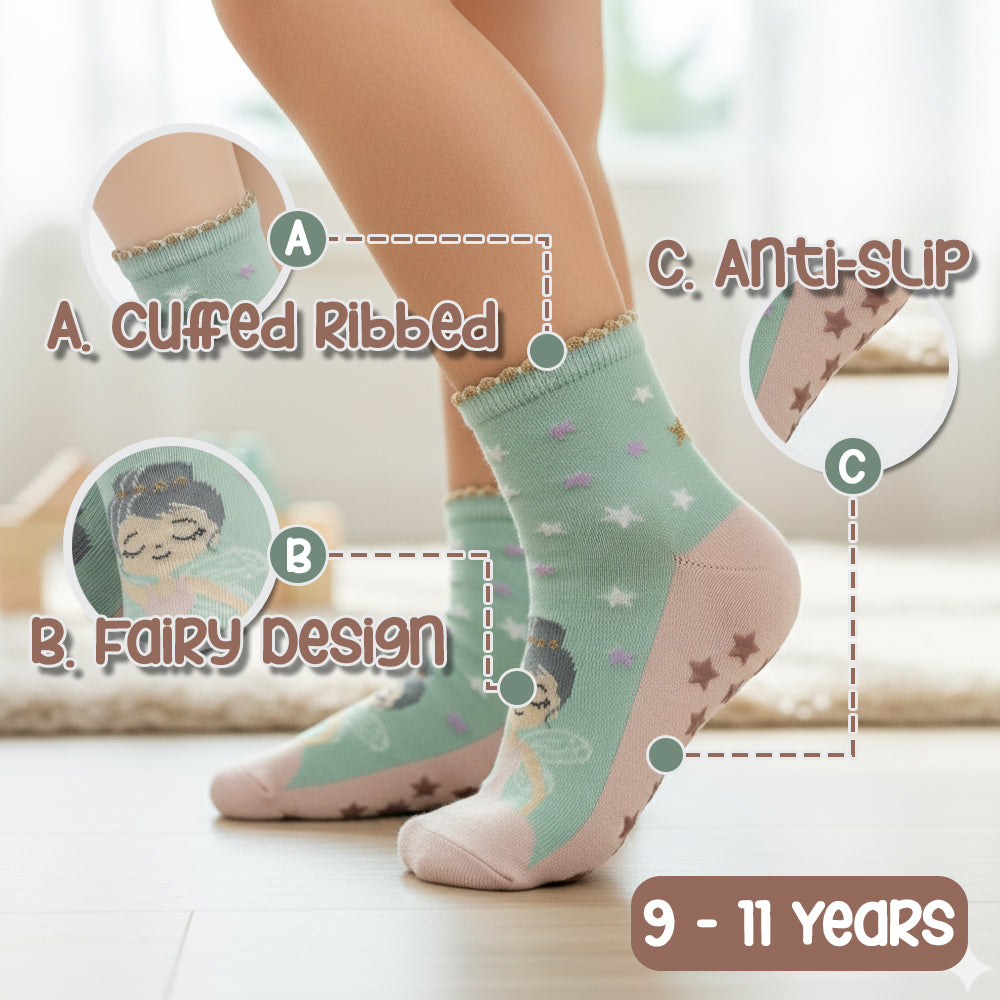 Girl Fairy Print Anti-Slip Socks