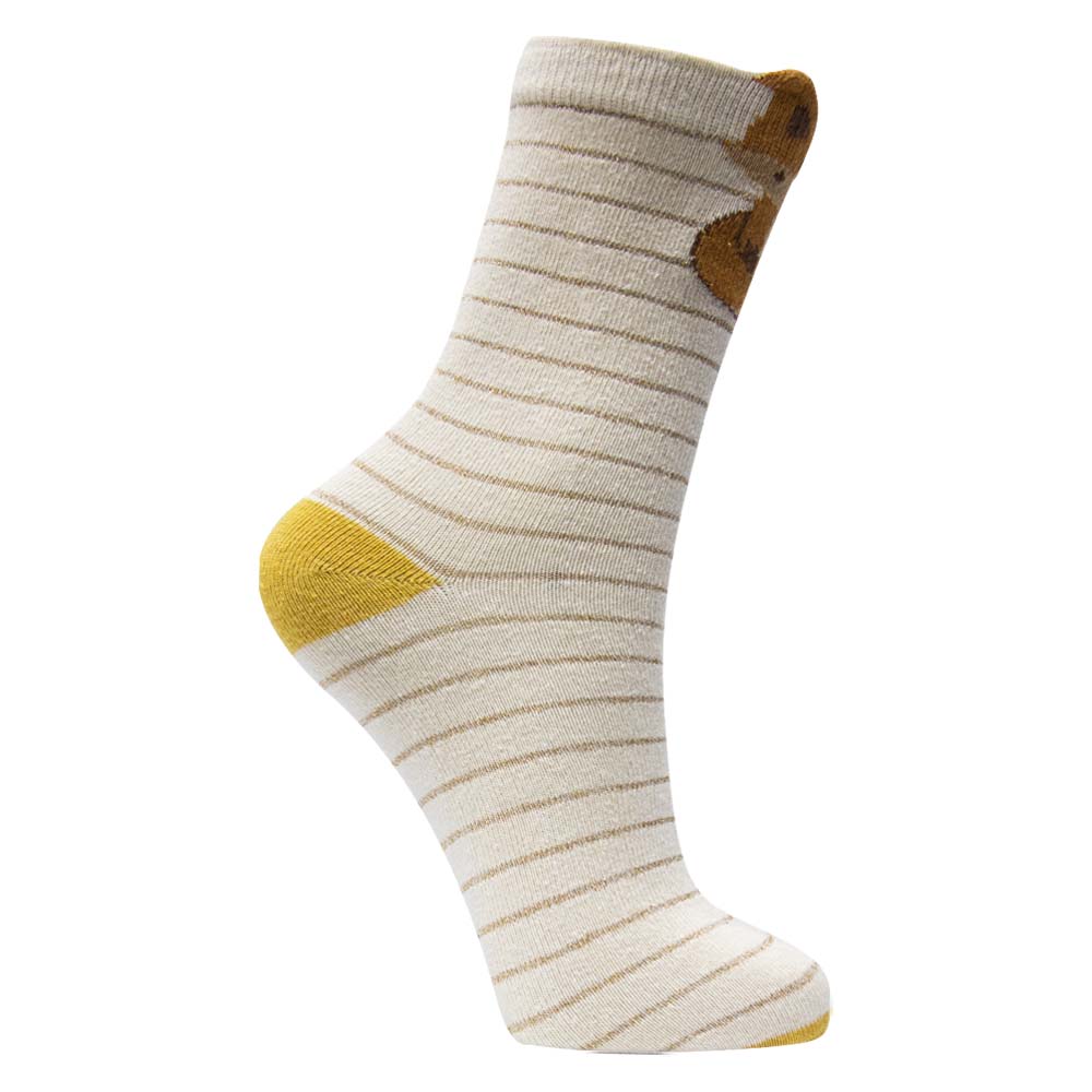 Chic Fox Striped Crew Socks for Girls