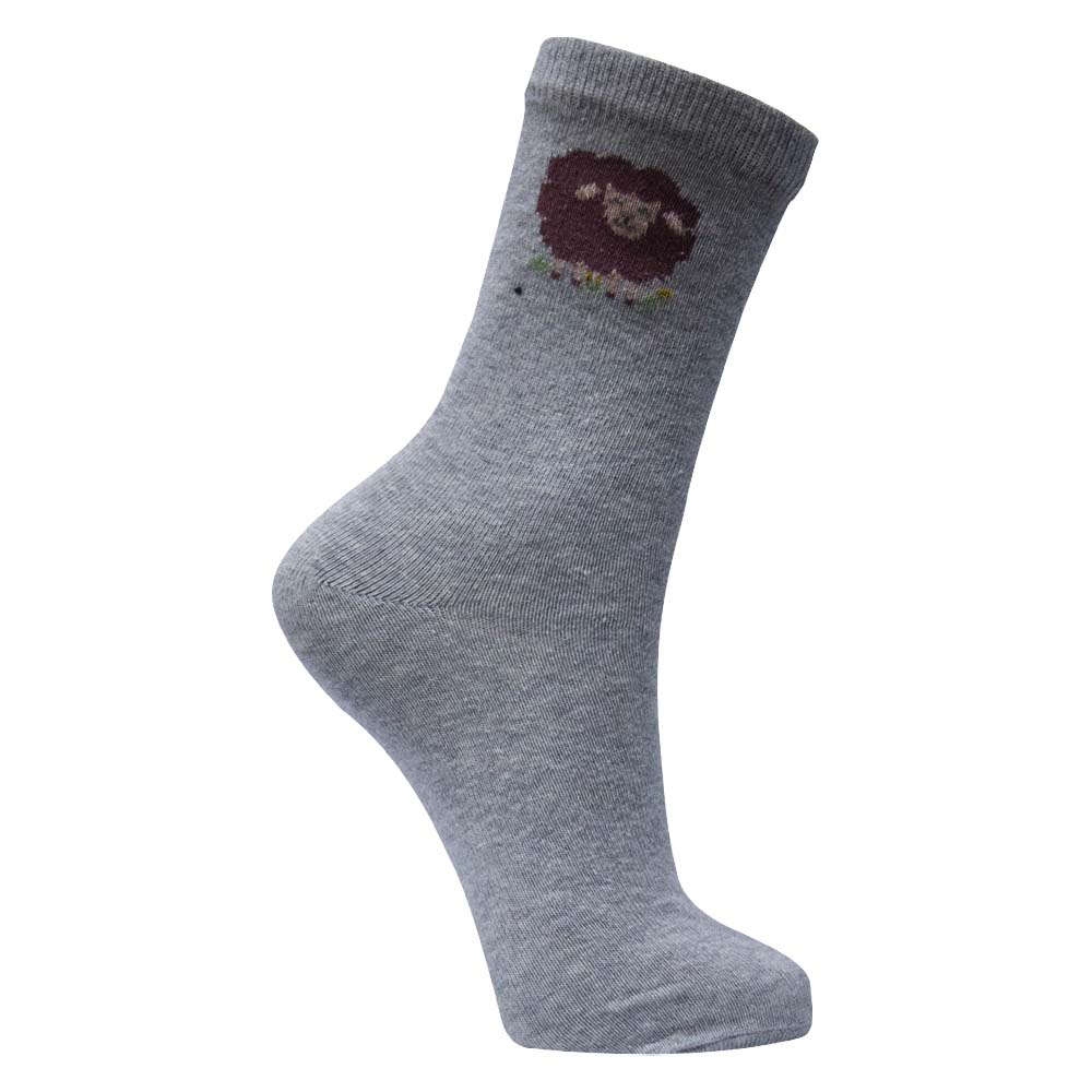Cozy-Chic Sheep Design Girl's Crew Socks