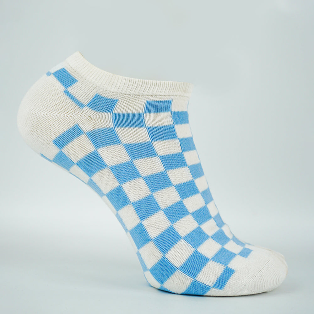 Men Checkered Print Ankle Socks