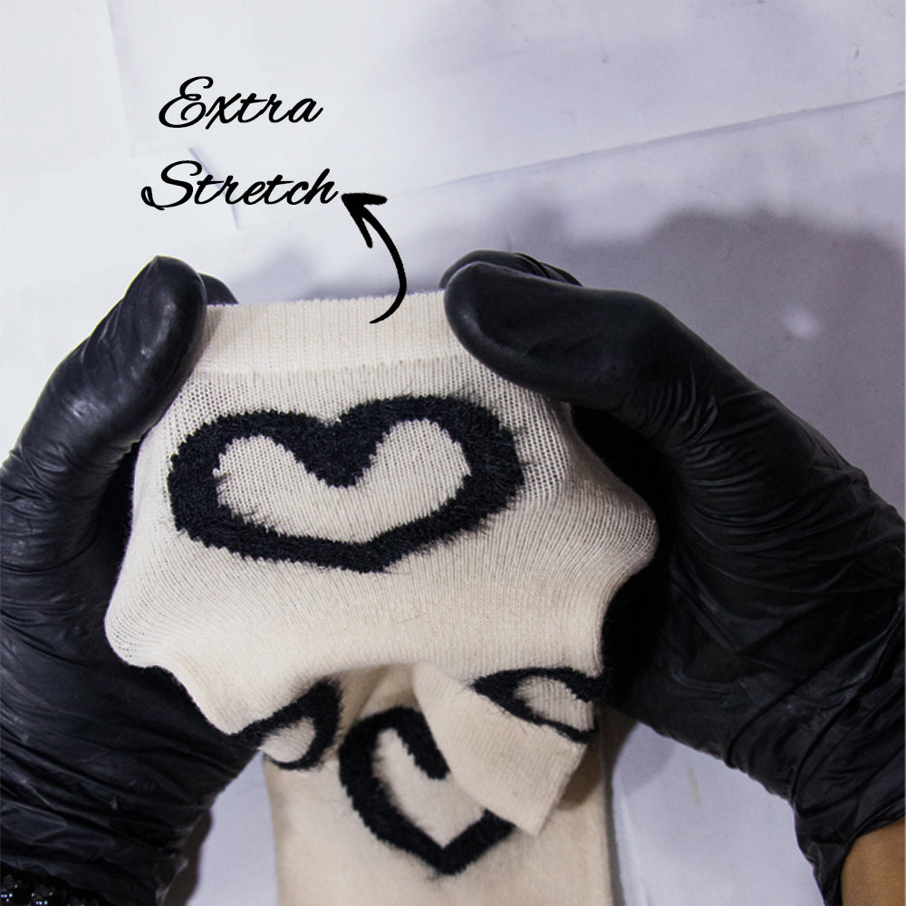 Women Cute Heart Print Crew Socks