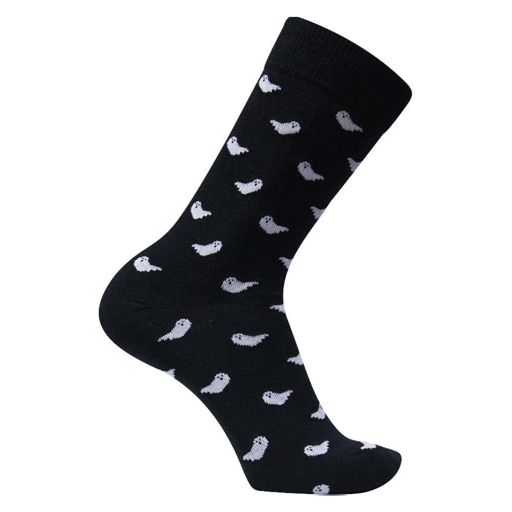 Men Spooky Ghost Print Crew Socks