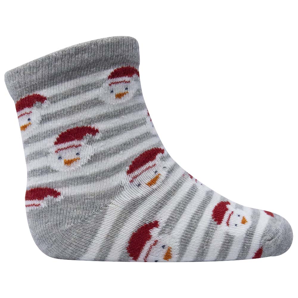 Kids Unisex Striped Snowman Ankle Socks
