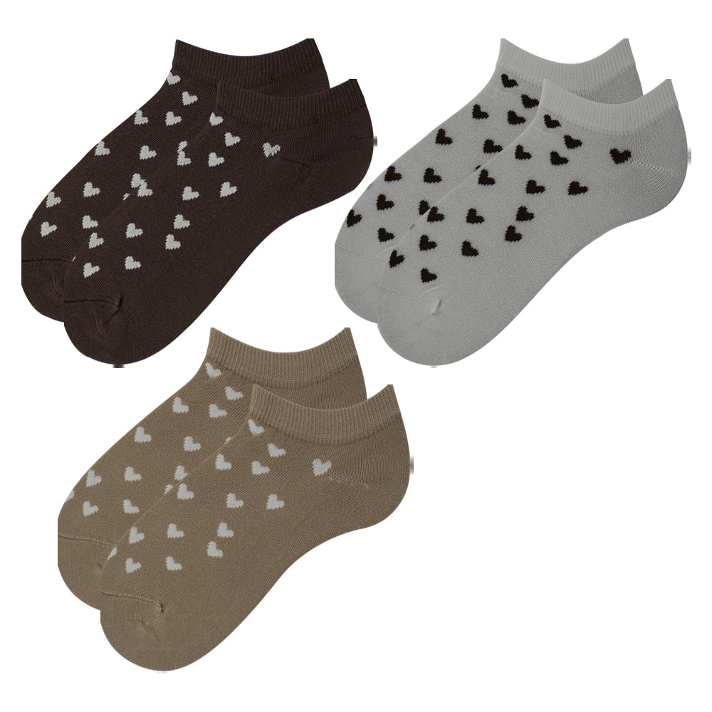 Women Heart Print Ankle Socks
