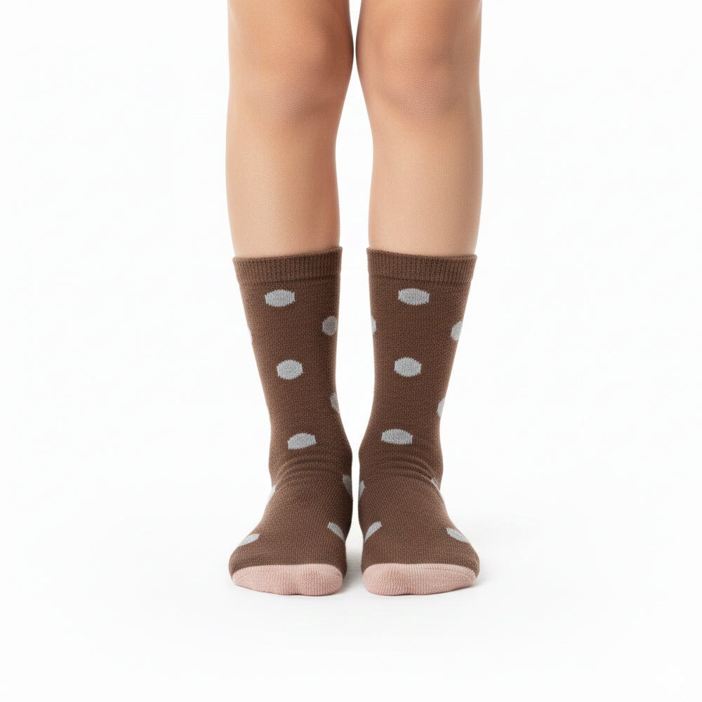 Girl's Cozy Polka Dot Crew Socks