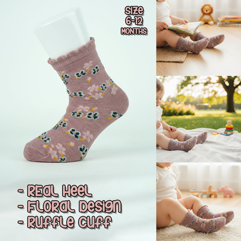 Baby Girl Floral Ruffle Socks