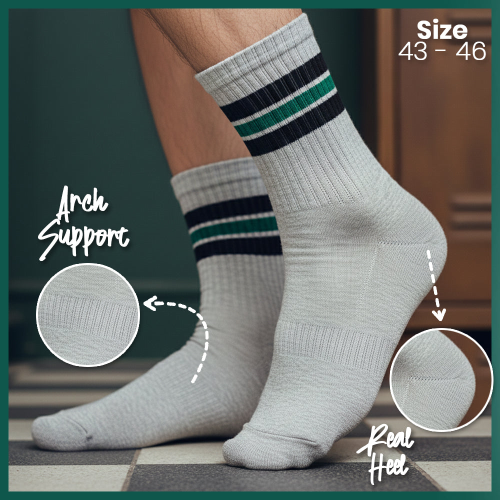 Men Retro Sport Crew Socks