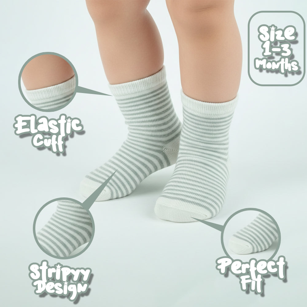 Baby Girl Striped Soft-Cotton Socks
