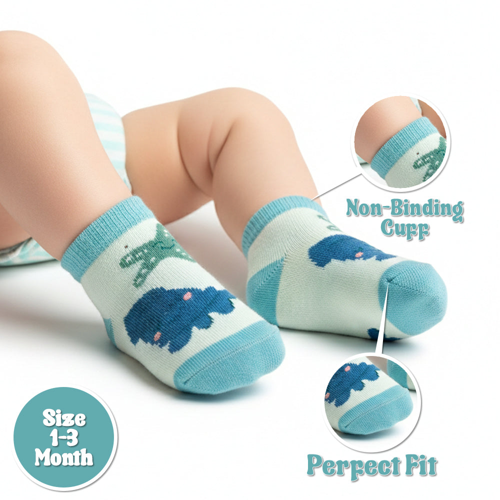 Star Fish & Octopus Print Baby Boy Socks
