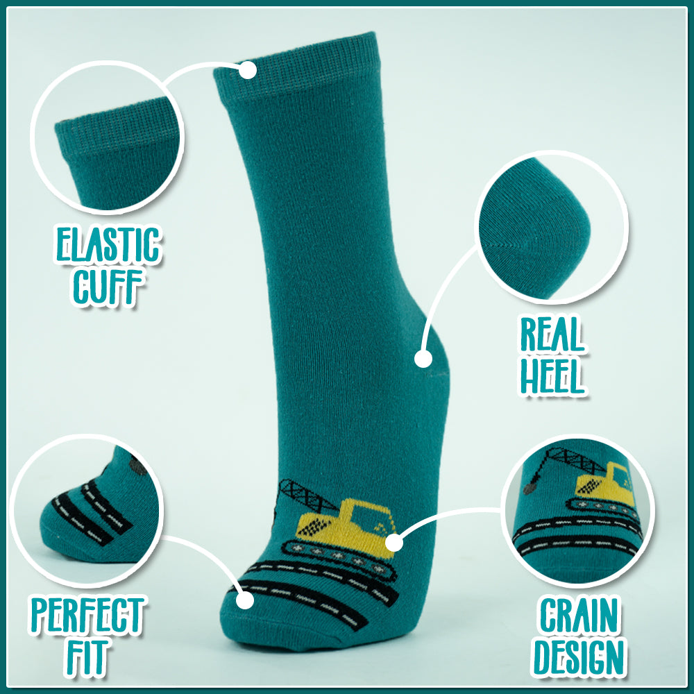 Boys Excavator Crew Socks
