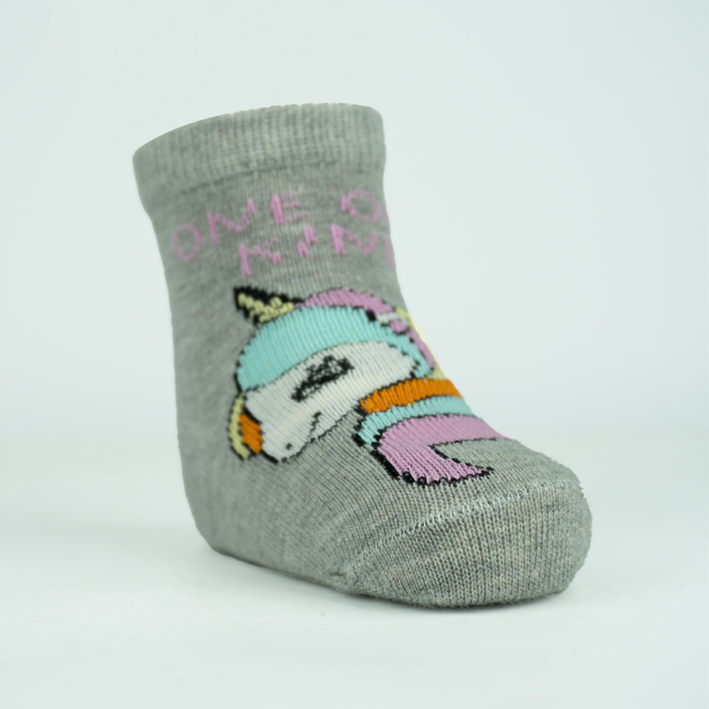 Baby Girl Unicorn Grey Socks