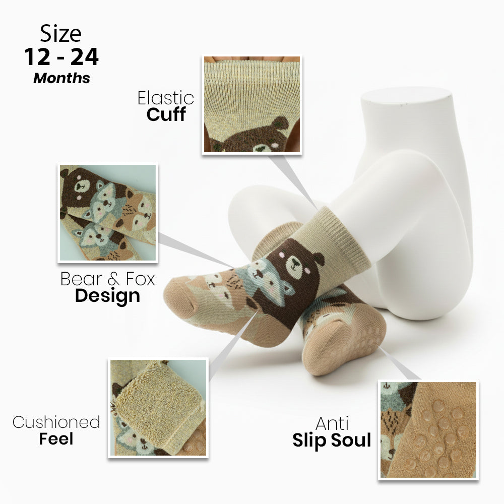 Baby Boy Animal Print Grip Socks