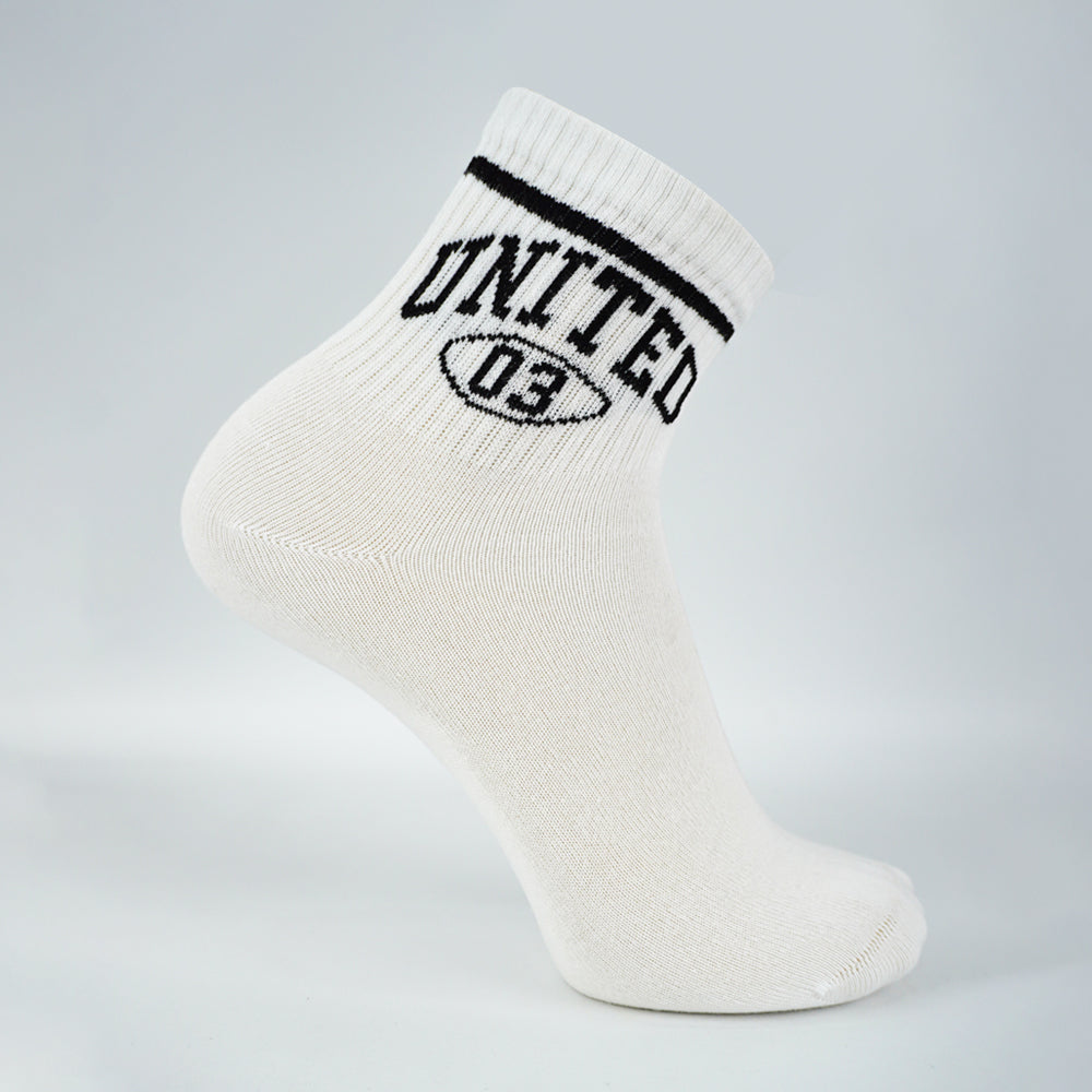 Retro Collegiate "UNITED 03" Mid-Crew Socks
