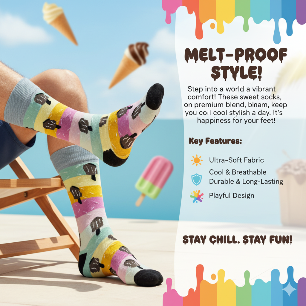 The Popsicle Print Men Crew Socks