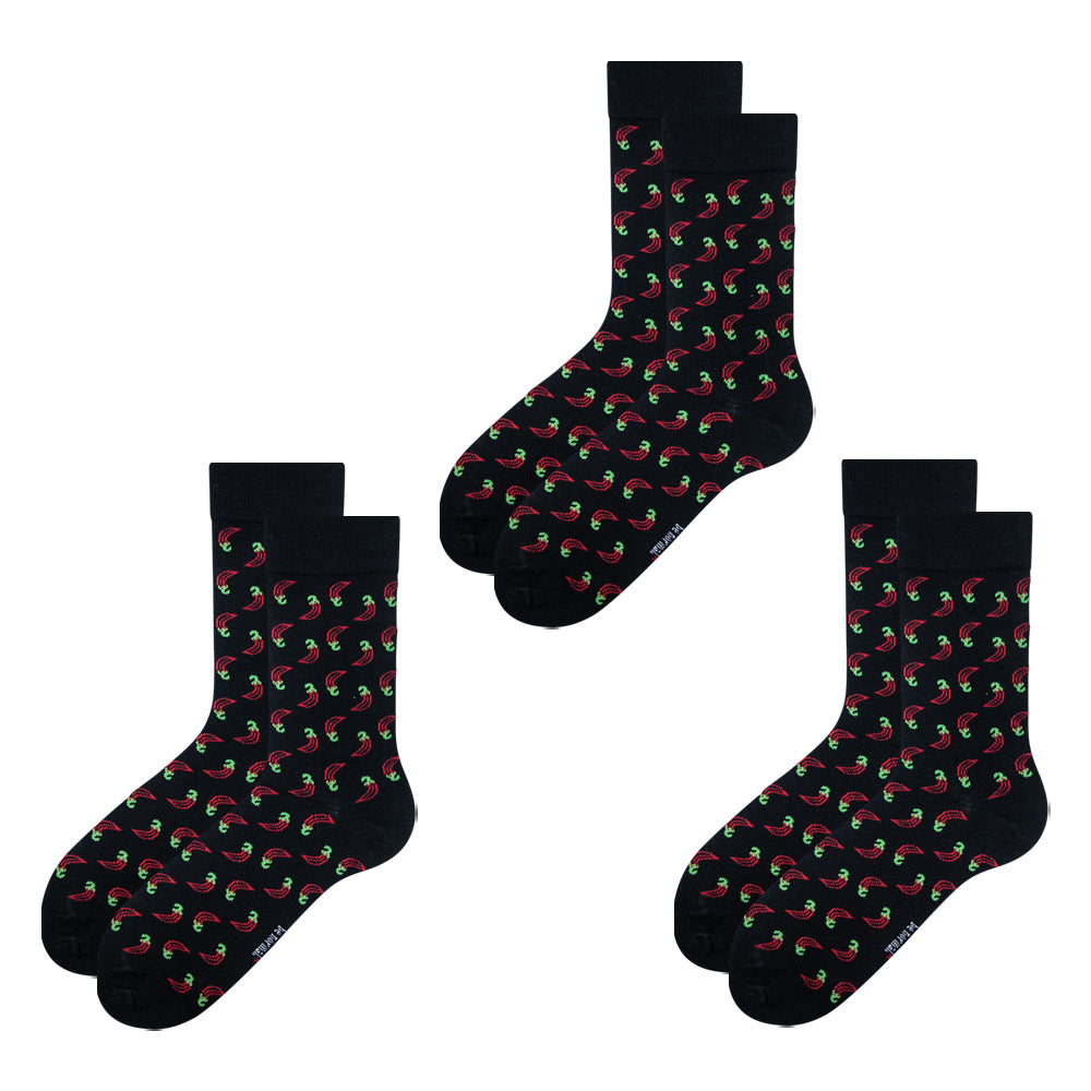 Men's Chili Pattern Novelty Crew Socks