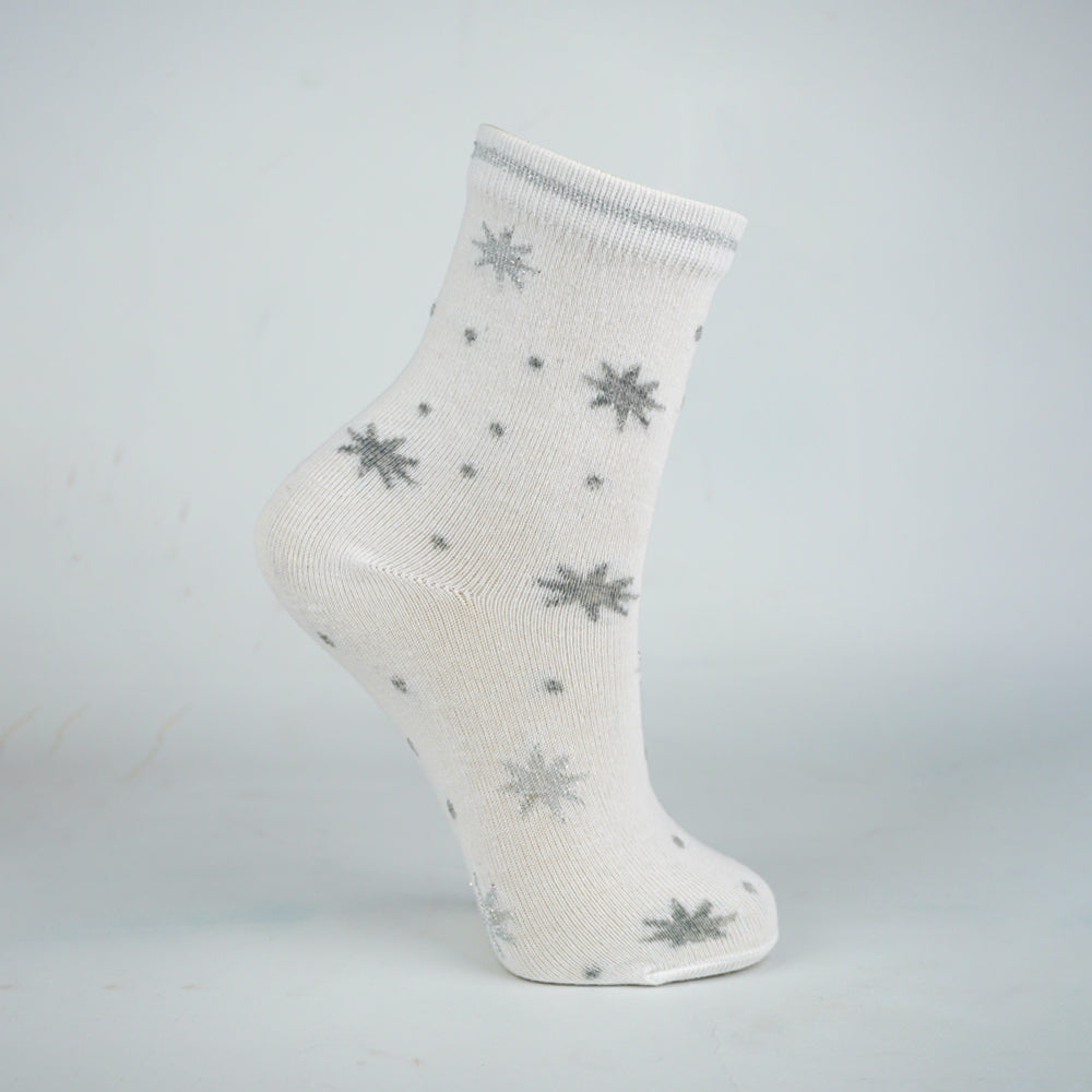 Pack of 3 - Girls Star & Moon Print Ankle Sock
