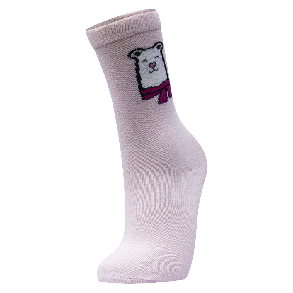 Cozy Critter & Stripe Girls' Crew Socks