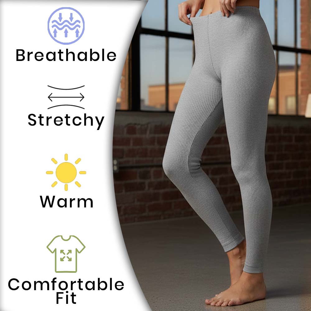 Girls Grey Needle Drop Texture Leggings (OT)