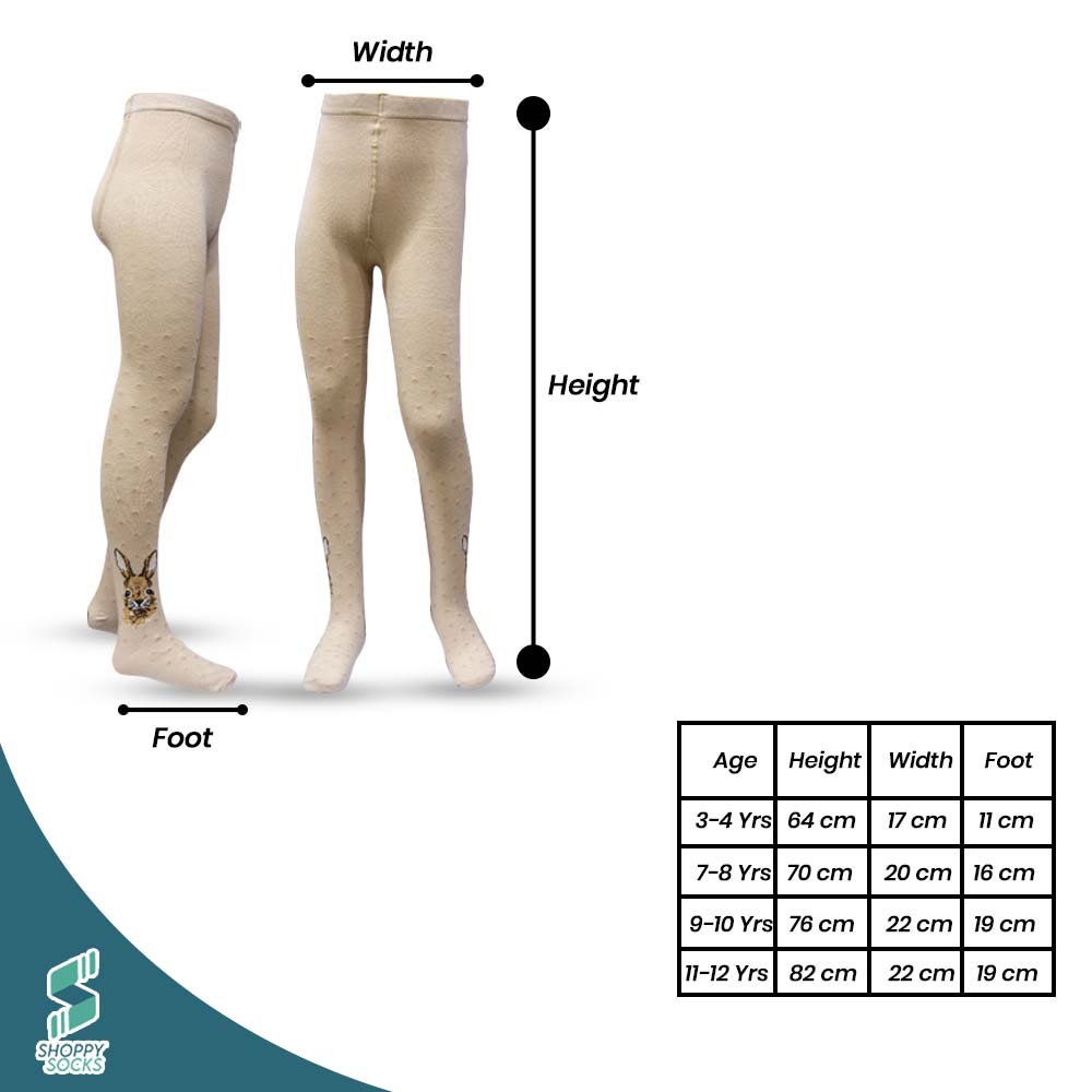 Chic Polka Dot Bunny Tights for Girls (OT)