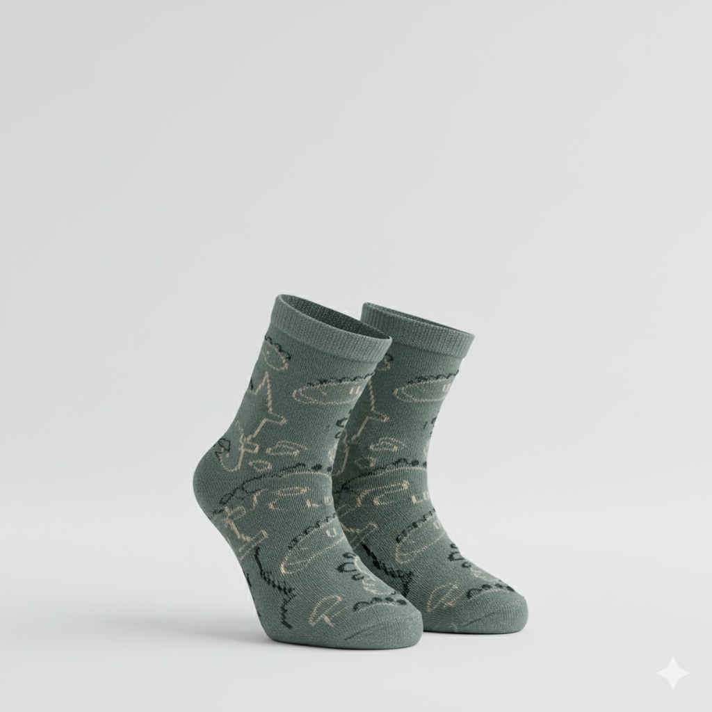 Premium Dinosaur Print Boy Crew Socks