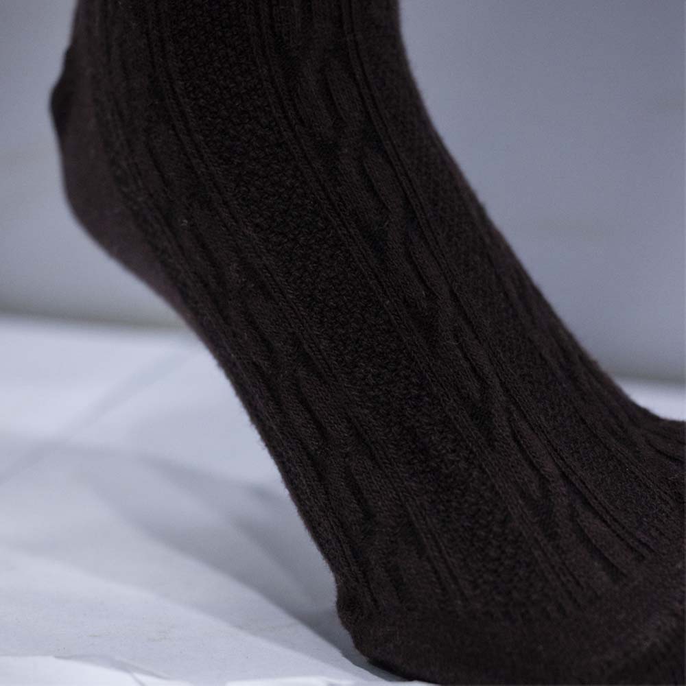 Cozy Cable Knit Chocolate Brown Girls Tights (OT)