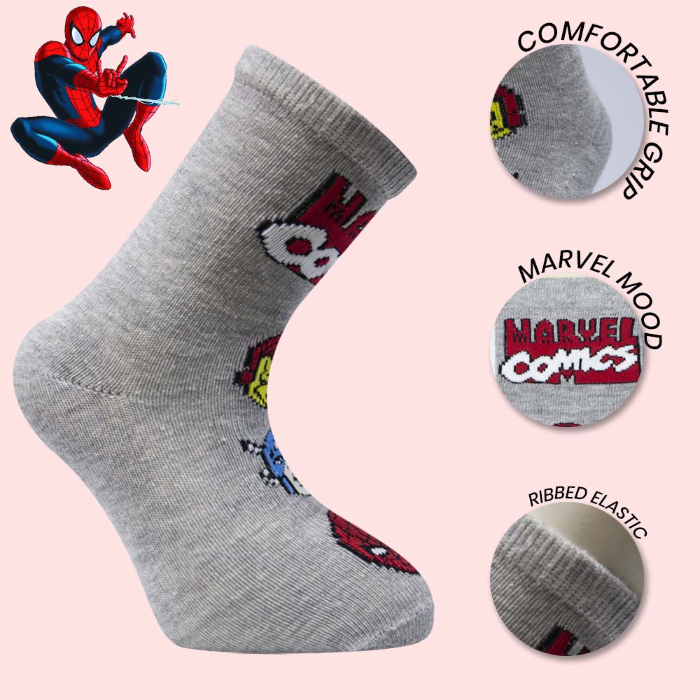 Marvel Comics Print Boys Short Crew Socks