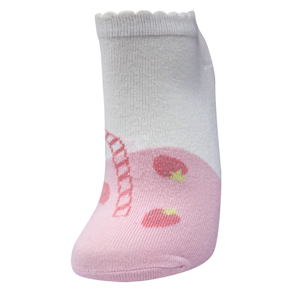 Strawberry Shake Design Ankle Socks for Girls