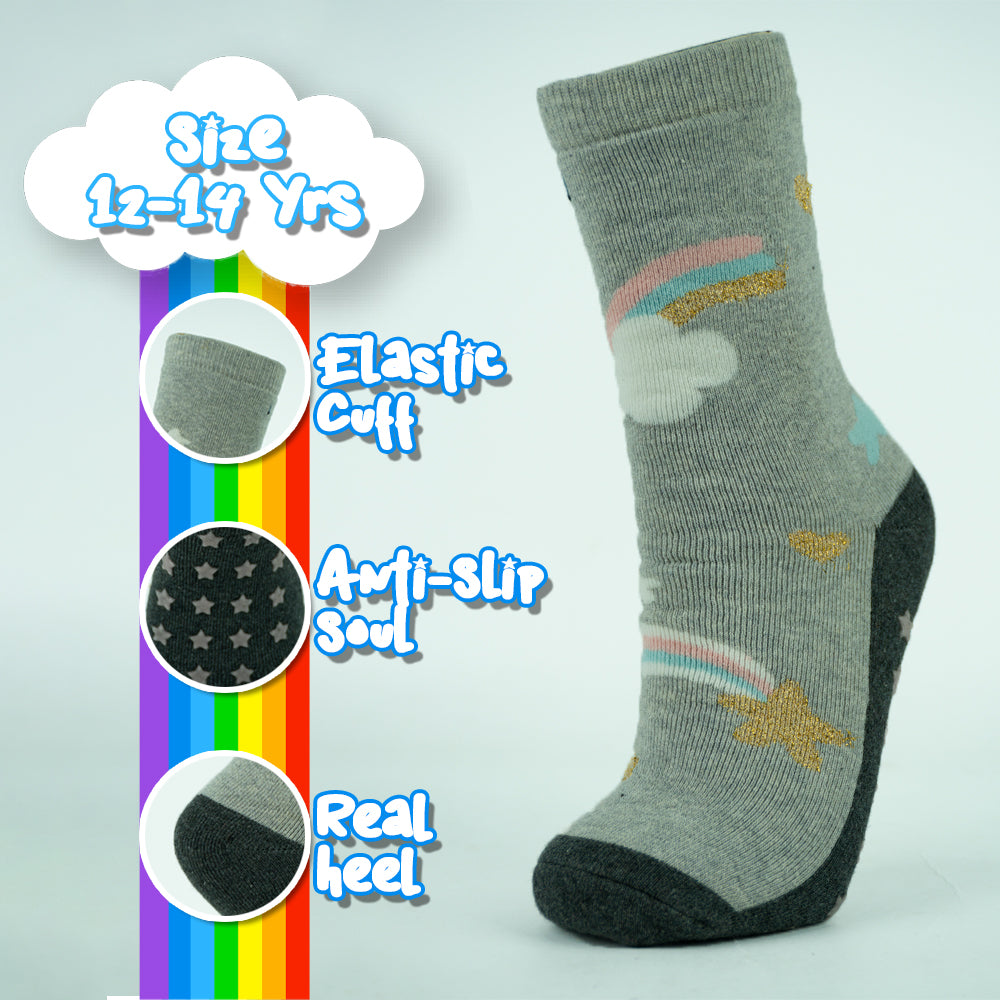 Girl Rainbow & Star Sparkle Grip Socks