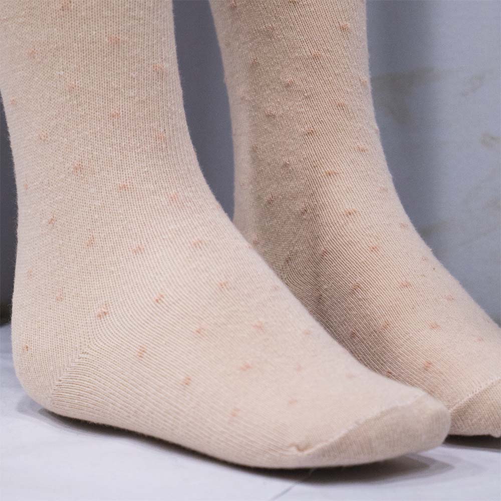 Soft Knit Baby Pink & Beige Tights for Girls (CJ)