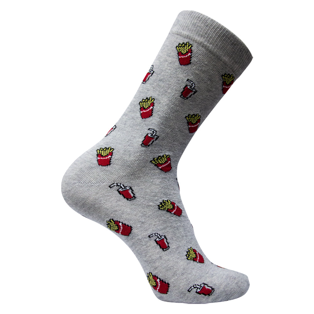 Men's Tacos & Fries Pattern Crew Socks