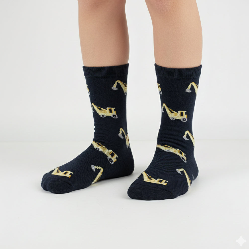 Boys' Crane Print Crew Socks
