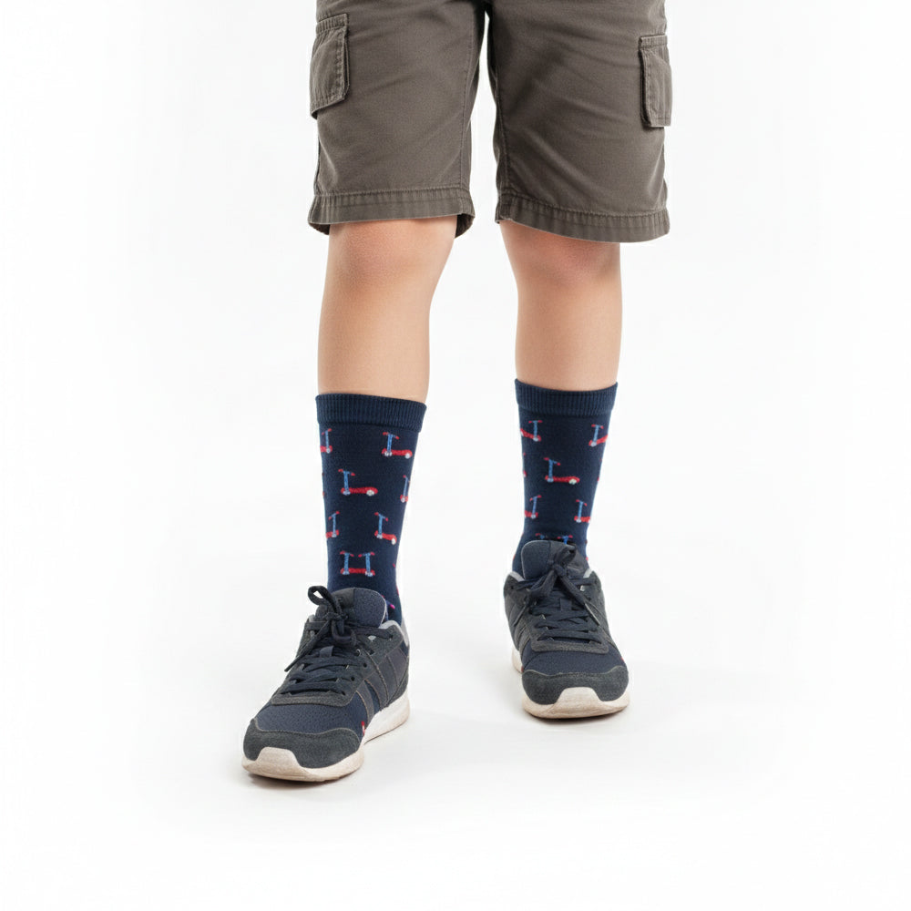 Boys' Scooty Print Crew Socks