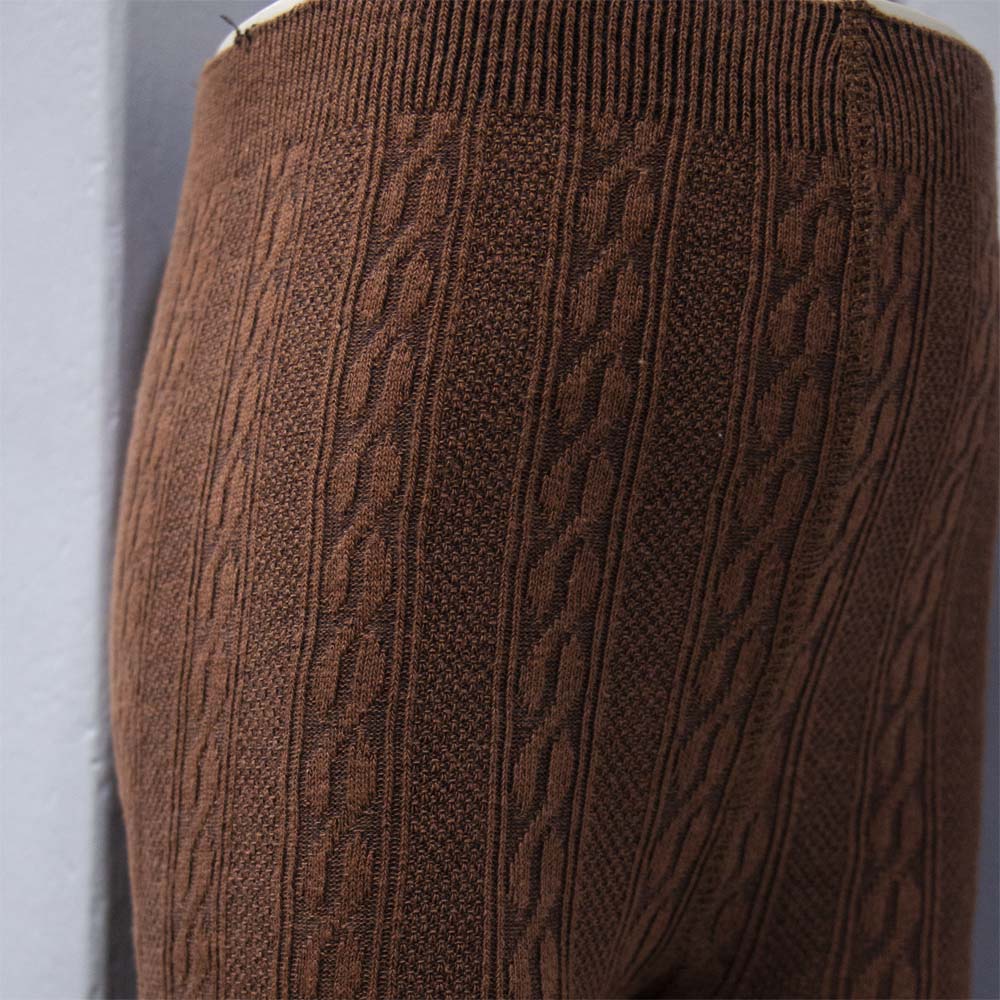 Cozy Cable Knit Bronze Girls Tights (OT)