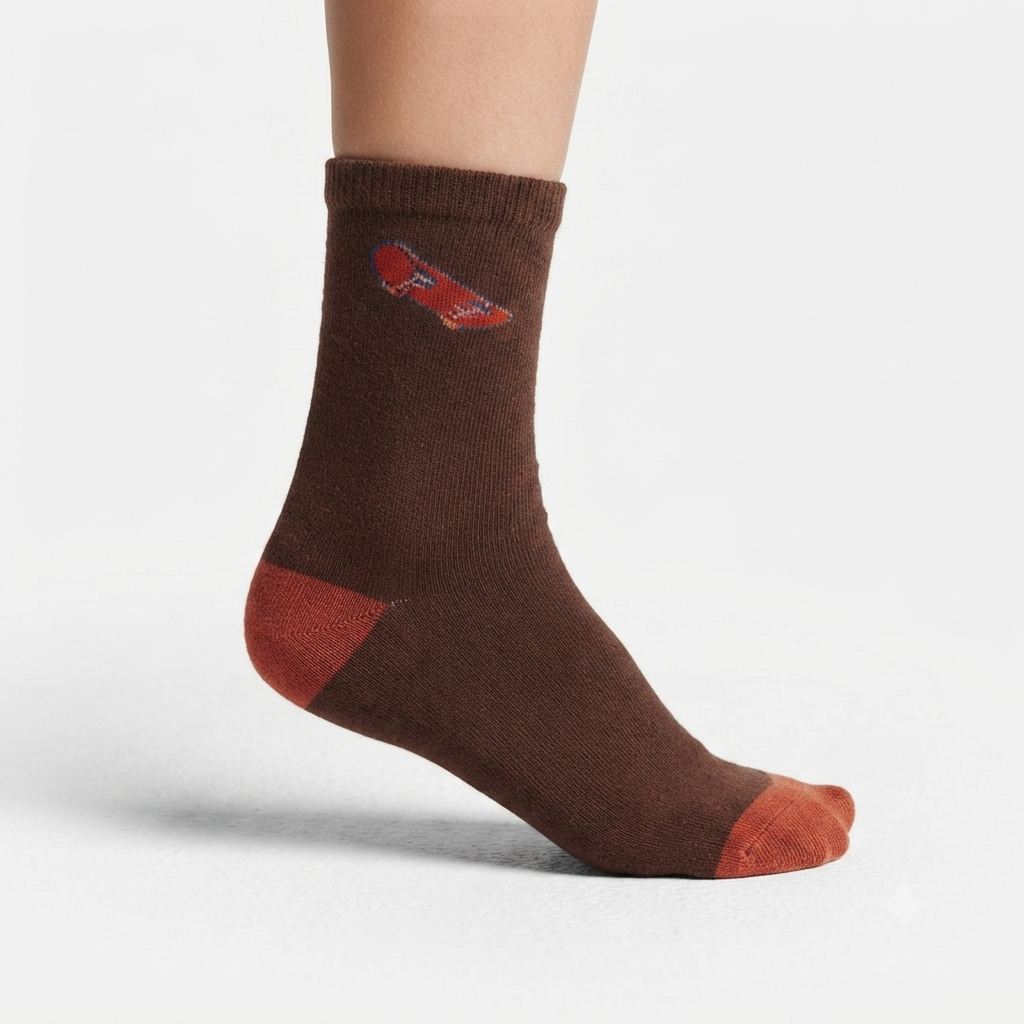 Boys Brown Skater Crew Socks