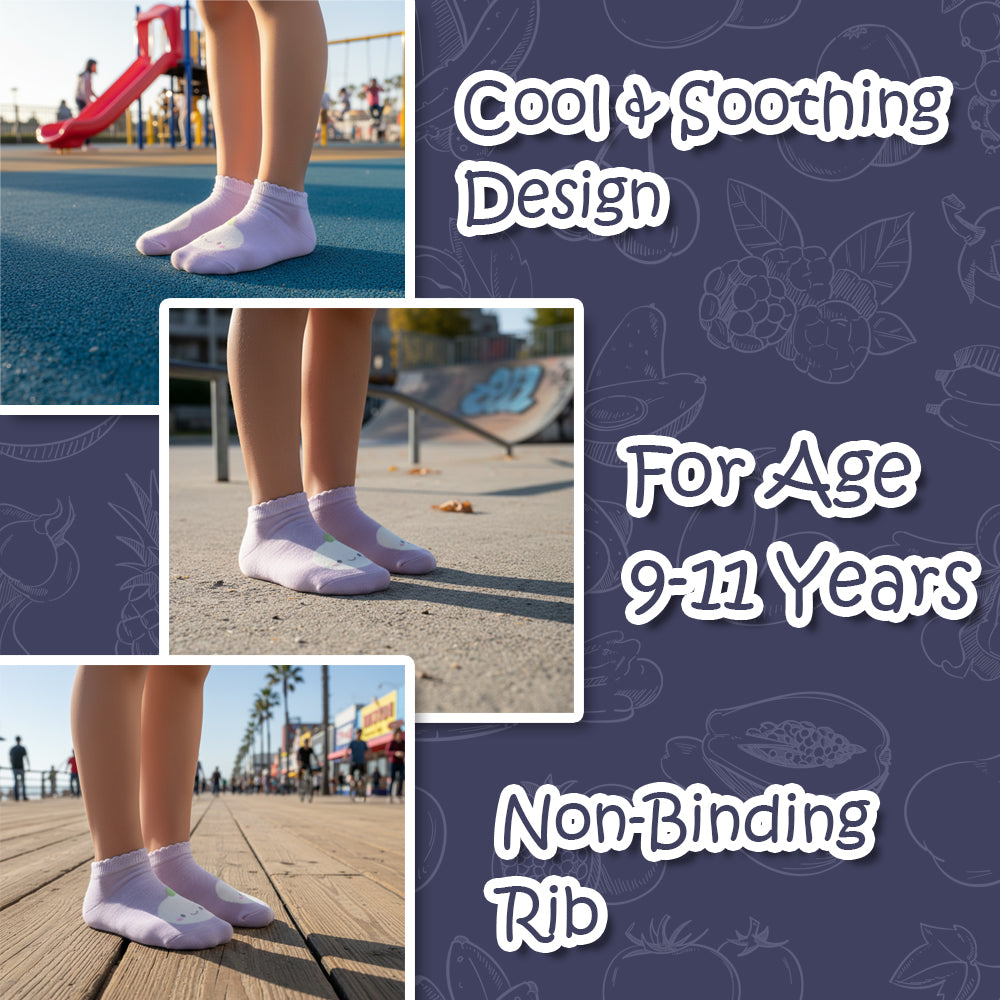 Girls' Veg Print Ankle Socks