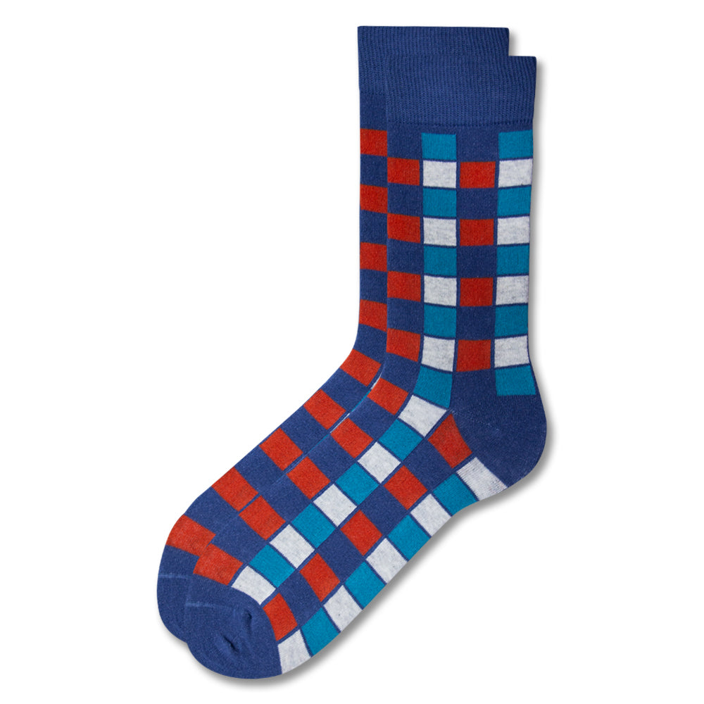 Men Checkered print Crew Socks