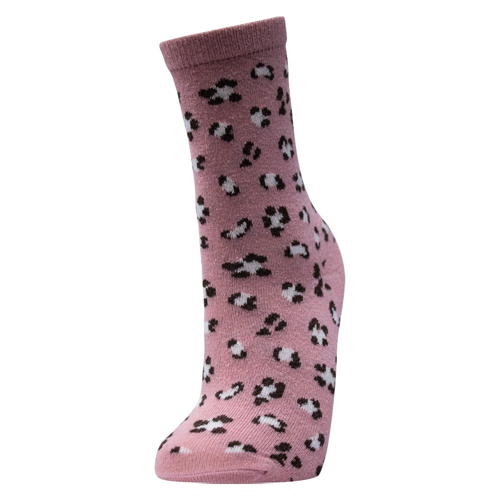 Pack of 2 - Girls Leopard Print Crew Socks