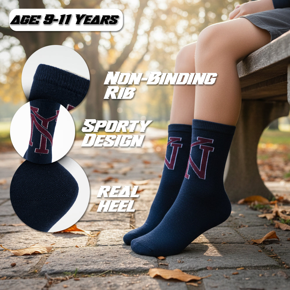 NY Print Boy's Crew Socks