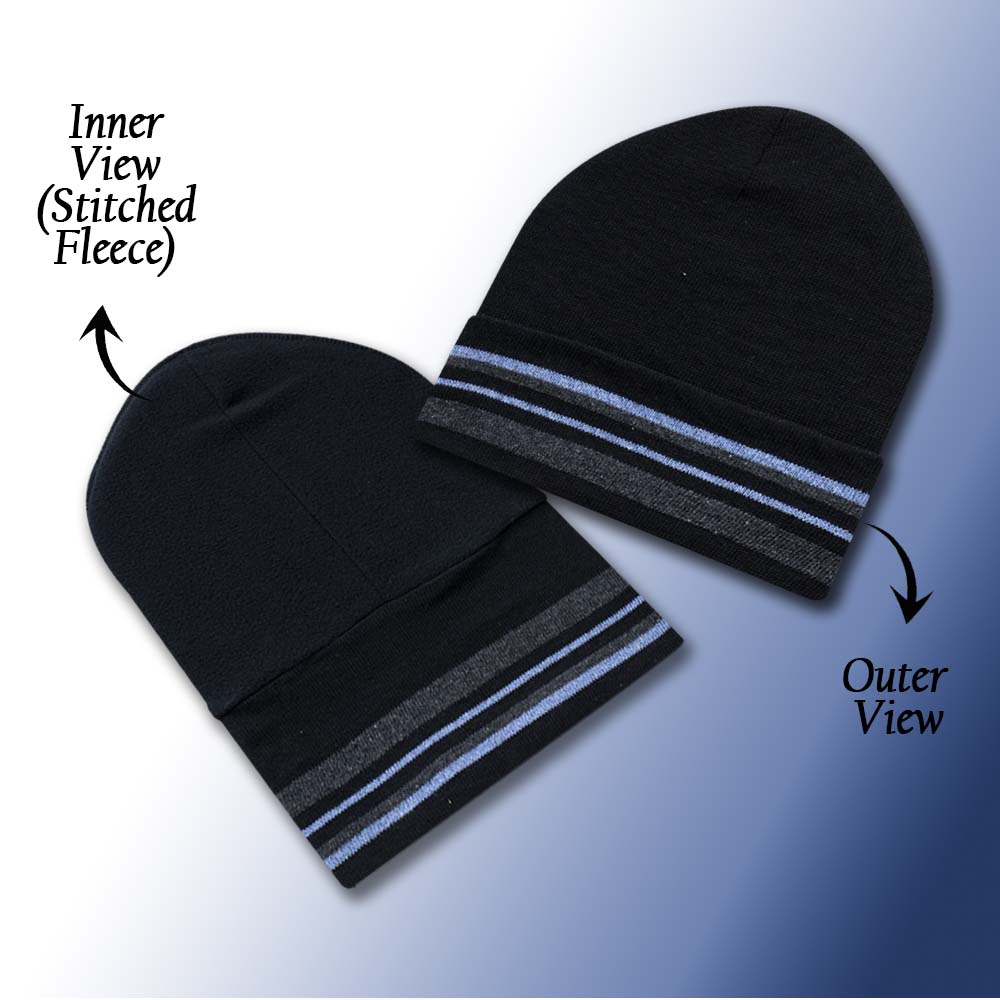 Trendy Stripes Winter Beanie Cap for Men (RG)