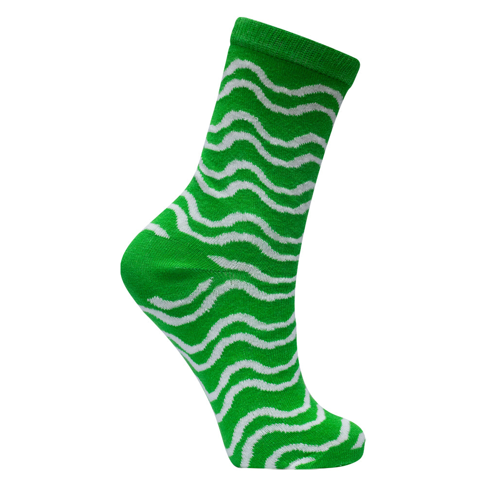Pack of 2 - Girls’ Bold Zebra Stripes Crew Socks
