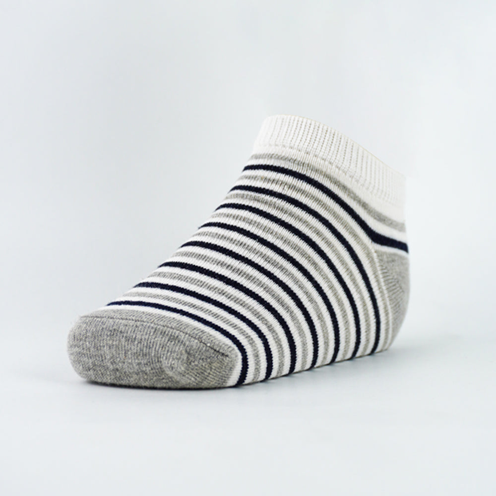 Boys Navy Striped Ankle Socks