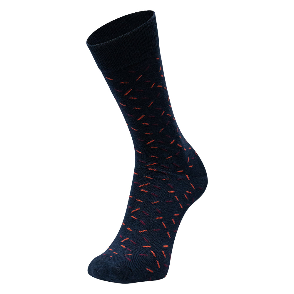 Pack of 2 - Men’s Navy Blue Patterned Crew Socks