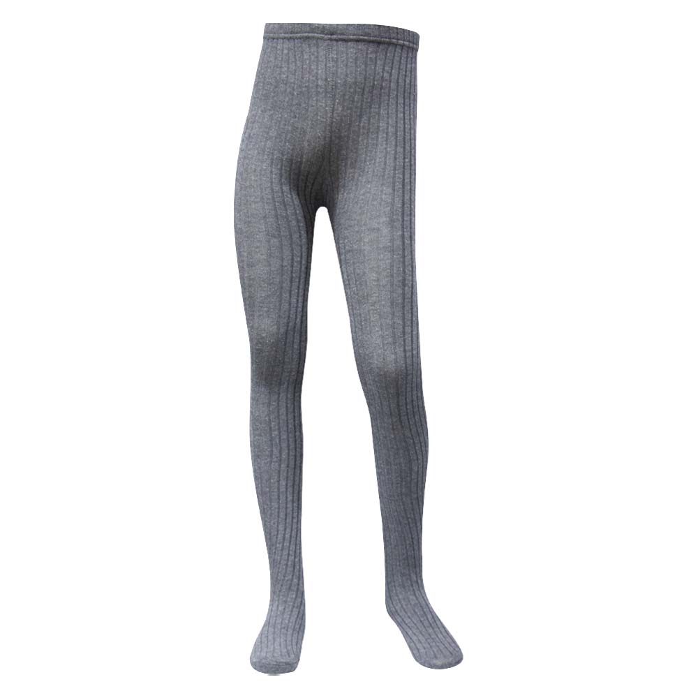 Cozy Apricot & Grey Knit Lines Girls Tights (CJ)