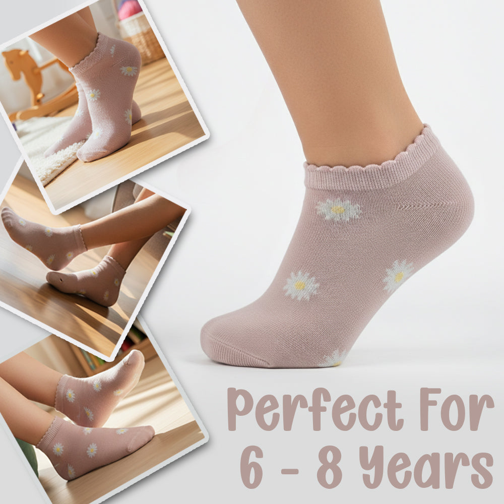 Girls Flower Print Ankle Socks